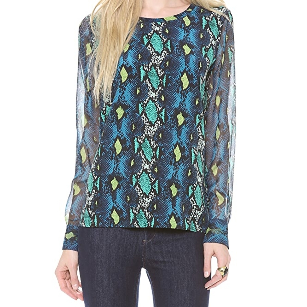 Equipment Liam snake print silk blouse